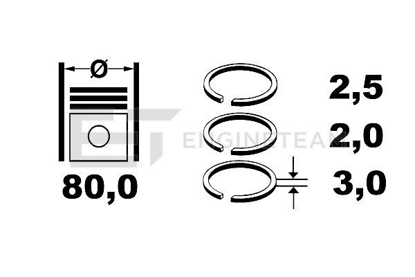 ET ENGINETEAM Комплект поршневых колец R1004300